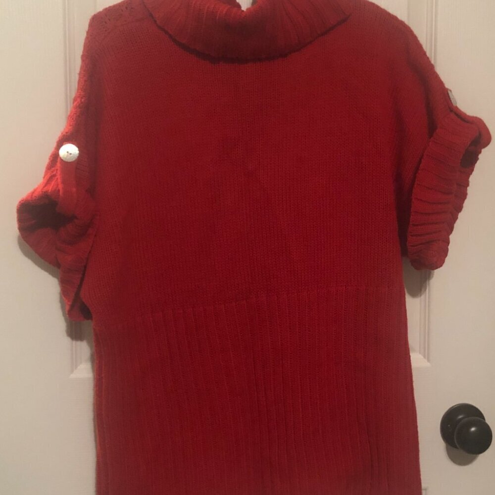 New Directions Weekend red short sleeve cowl neck‎ collar sweater XL - Picture 3 of 4